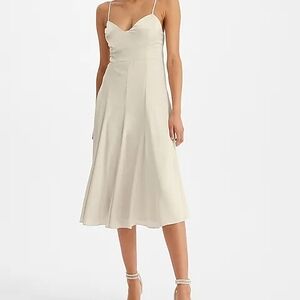 Express Cream Spaghetti Strap Midi Dress